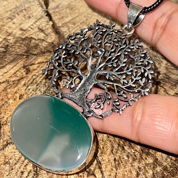 The Tree of Life Botswana Agate Pendant 2 7/8” - Picture 2 of 15